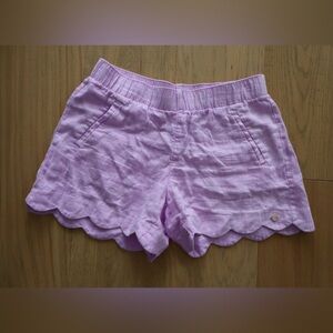 Lilly Pulitzer Lavender Linen Scalloped Hem Shorts